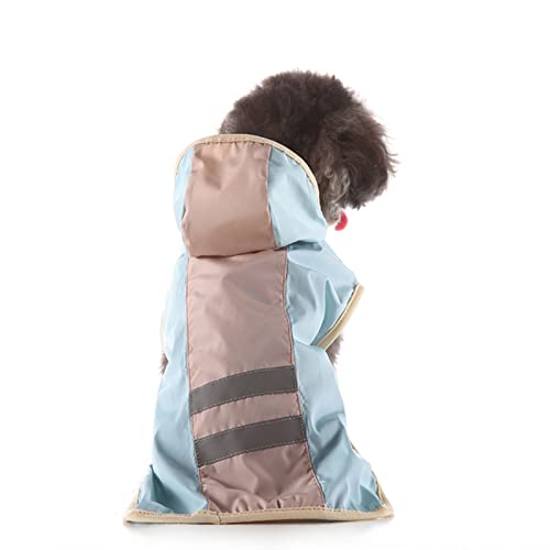 Sytaun Puppy Poncho Bequeme Falten freie Kleidung mit Kapuze reflektierende Hunde Regen Jacke Kleidung für den Außenbereich Blau 4XL. von Sytaun