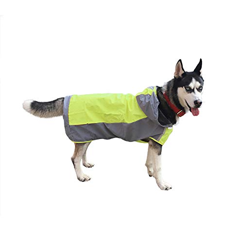 Sytaun Regenmantel für Hunde, winddicht, reflektierend, mit Kapuze, Grün von Sytaun