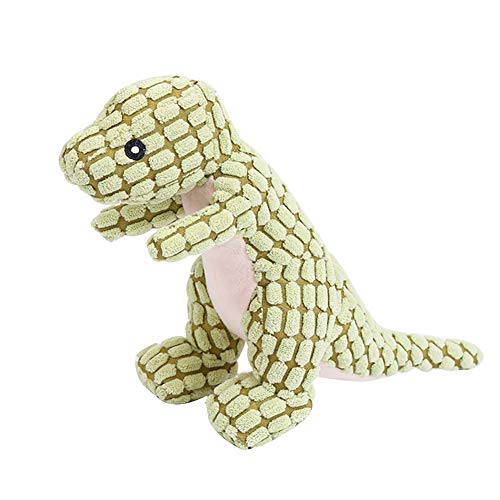 Sytaun Reizender Dinosaurier-Plüsch quietschende Puppe Hund Welpe Sound Bite Kau Spielzeug Haustier Grün von Sytaun