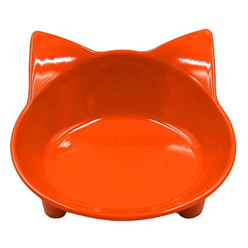 Sytaun Süße Katze Ohr Haustier Langsame Fütterung Schüssel für Hund Kätzchen-Slip Mandarine von Sytaun