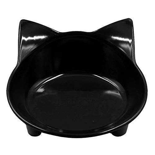 Sytaun Süße Katze Ohr Haustier Langsame Fütterung Schüssel für Hund Kätzchen-Slip Schwarz von Sytaun