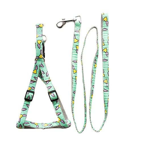 Sytaun Traktion Seil Set mit Biss-Pull verstellbar Mode Haustier Hunde Brustgurt Traktion Seil Kit zum Wandern Grün L von Sytaun