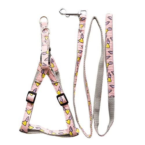 Sytaun Traktion Seil Set mit Biss-Pull verstellbar Mode Haustier Hunde Brustgurt Traktion Seil Kit zum Wandern Rosa S von Sytaun