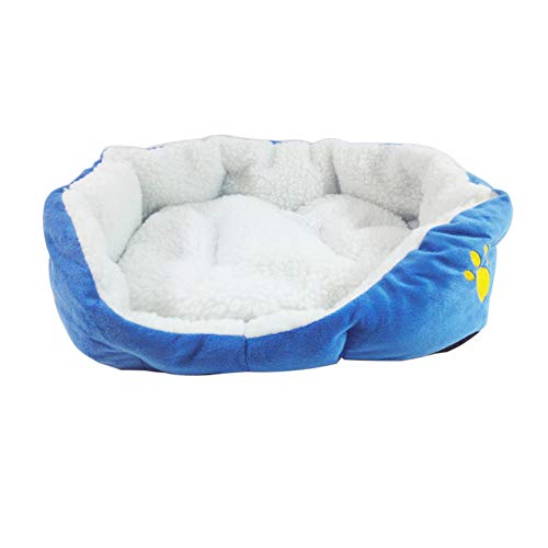 Sytaun Ultra Weiches Plüsch Kissen Haustier Schlafbett Warme Matte Hund Katze Warm Zwinger Pad Blau S von Sytaun