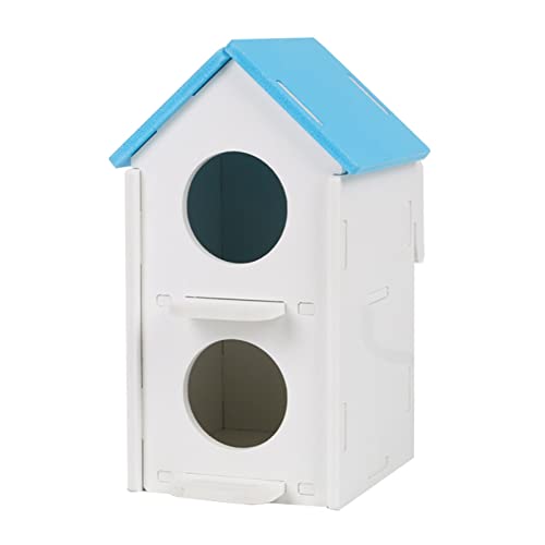 Sytaun Vogelhaus DIY Installation Outdoor Verwendung Verbundplatte Perle Vogel Papagei Zucht Nest Haus Käfig Zubehör Blau von Sytaun