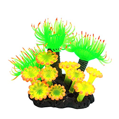 Sytaun Weiche Koralle künstliche Wasser-Pflanzen-Dekor Aquarium-Aquarium-Aquarium-Becken-Ornament mit Grün von Sytaun