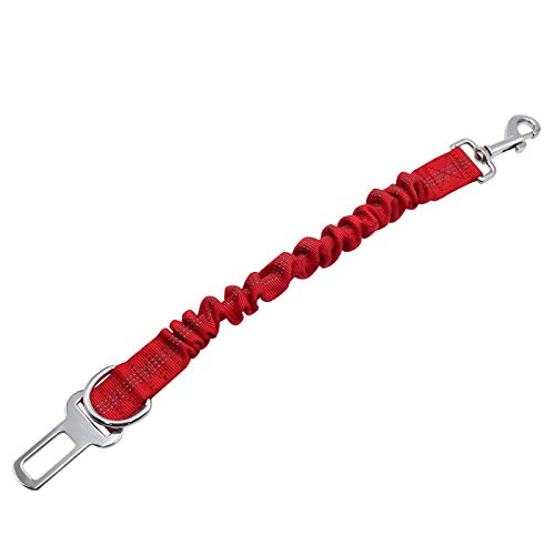 Sytaun Pet Traction Rope, Pet Dog Stretchy Verlängerungsleine Autositzgurt Reflektierende Sicherheit Traction Rope Rot von Sytaun