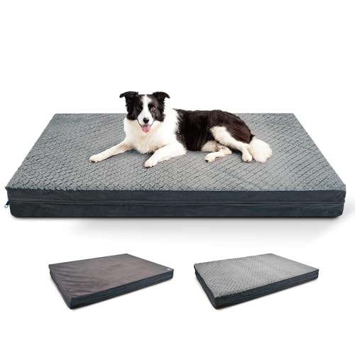 Sytopia Waschbares 111,8 cm großes Hundebett für große Hunde – doppelseitiger Plüsch, wasserdicht, abnehmbarer Bezug, dicke orthopädische Unterstützung, langlebig, mehrere Größen, Komfort für den von Sytopia