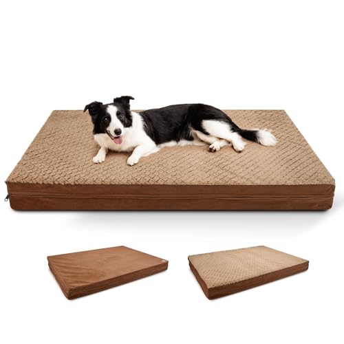 Sytopia Waschbares 111,8 cm großes Hundebett für große Hunde – doppelseitiger Plüsch, wasserdicht, abnehmbarer Bezug, dicke orthopädische Unterstützung, langlebig, mehrere Größen, Komfort für den von Sytopia