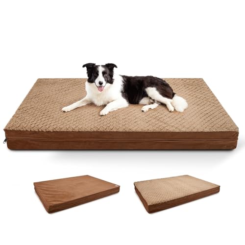 Sytopia Waschbares unzerstörbares Hundebett für große Hunde, doppelseitiger Plüsch, kaufest, wasserdicht, dicke orthopädische Unterstützung, langlebig, mehrere Größen, Komfort, für den Innenbereich von Sytopia