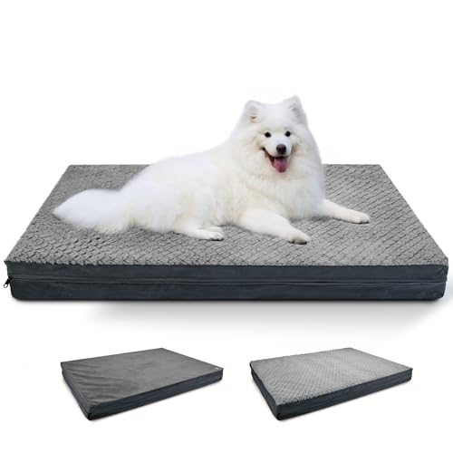 Sytopia Waschbares 91,4 cm großes Hundebett für große Hunde – doppelseitiger Plüsch, wasserdicht, abnehmbarer Bezug, dicke orthopädische Unterstützung, langlebig, mehrere Größen, Komfort für den von Sytopia