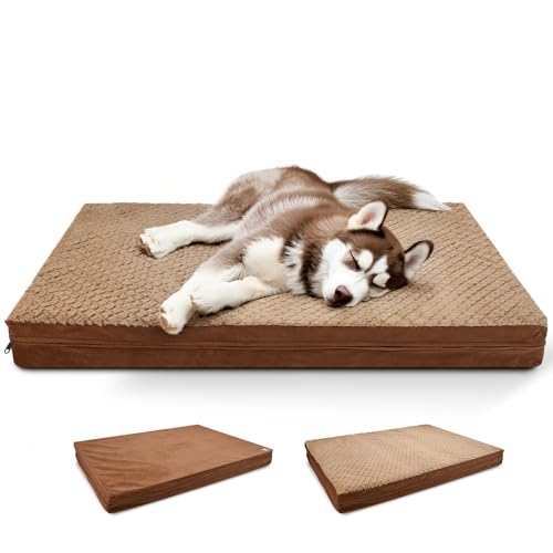 Sytopia Waschbares 94 cm großes Hundebett für große Hunde – doppelseitiger Plüsch, wasserdicht, abnehmbarer Bezug, dicke orthopädische Unterstützung, langlebig, mehrere Größen, Komfort für den von Sytopia
