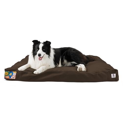 Sytopia Hundebett aus Segeltuch, 91,4 cm, wasserdicht, waschbar, abnehmbarer Bezug, Terrassen-Haustierunterlage, Braun von Sytopia