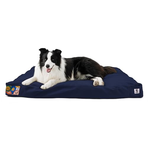 Sytopia Hundebett aus Segeltuch, 91,4 cm, wasserdicht, waschbar, abnehmbarer Bezug, Terrassen-Haustierunterlage, Dunkelblau von Sytopia