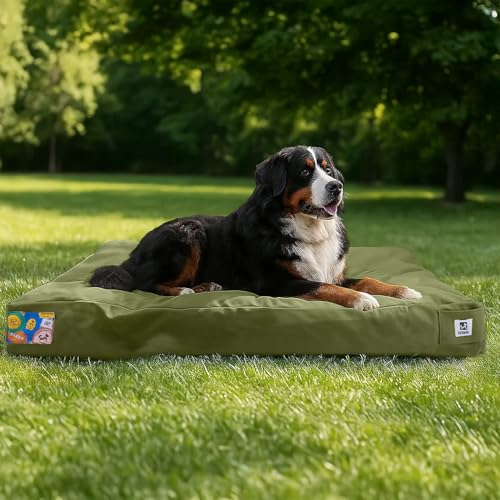 Sytopia Hundebett aus Segeltuch, für extra große und riesige Hunde, strapazierfähig, wasserdicht, kaufest und waschbar, abnehmbarer Bezug, ideal für Käfige, Terrasse, Indoor- und Outdoor-Abenteuer von Sytopia