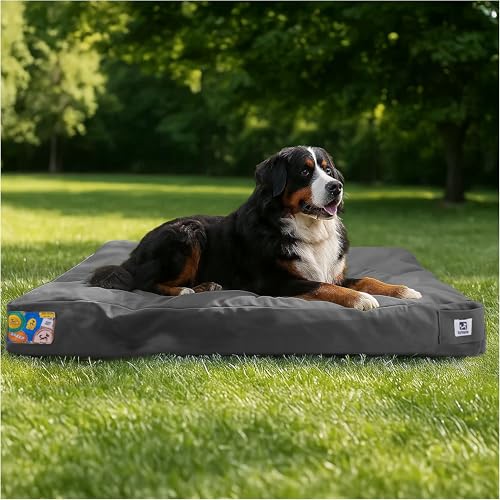 Sytopia Hundebett aus Segeltuch, für extra große und riesige Hunde, strapazierfähig, wasserdicht, kaufest und waschbar, abnehmbarer Bezug, ideal für Käfige, Terrasse, Indoor- und Outdoor-Abenteuer von Sytopia