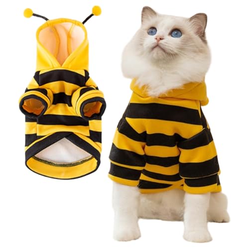 Syzplnwy Bienenkostüm mit Kapuze für Katzen und kleine Hunde, süßes Halloween-Haustier-Outfit, Anzug für Erwachsene, Kätzchen, Kleidung, Größe M Syzplnwy Bienenkostüm mit Kapuze für Katzen und kleine Hunde, süßes Halloween-Haustier-Outfit, Anzug für Erwachsene, Kätzchen, Kleidung, Größe M von Syzplnwy