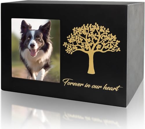 Syzplnwy Urnen für Haustiere, Personalisierte Hölzerne Andenken Mit Fotorahmen Und Baum-Muster, Katze Asche Sarg Für Kremation Erinnerung,Geeignet für Hunde unter 100 Pfund von Syzplnwy