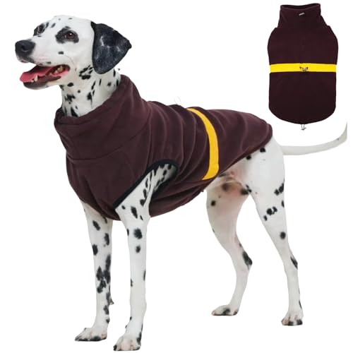 5-in-1-Hunde-Fleece-Weste für große Hunde, warmer Pullover mit 3 verstellbaren Schnallen, leichter Haustierpullover mit reflektierenden Streifen, Pullover für Standardpudel, männlich oder weiblich von T'CHAQUE