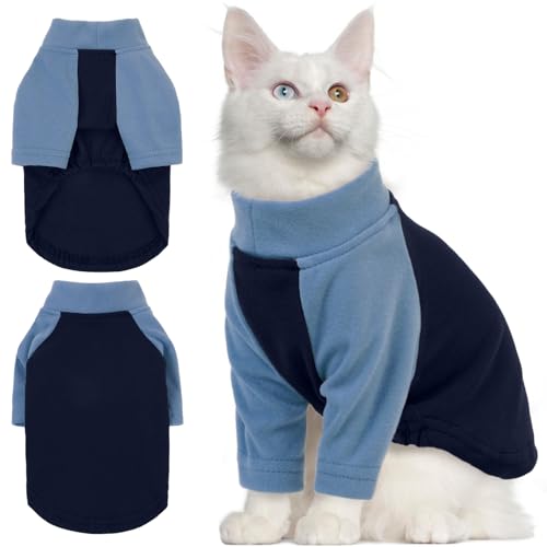 T'CHAQUE Sphynx Katzenpullover, Katzenpullover nur für Katzen, haarloses Katzen-Shirt, weiche Kätzchen-Kleidung, niedlicher Katzen-Pyjama, Haustierkleidung mit Ärmeln, Pullover, Katzen-Shirt, Blau, T'CHAQUE Sphynx Katzenpullover, Katzenpullover nur für Katzen, haarloses Katzen-Shirt, weiche Kätzchen-Kleidung, niedlicher Katzen-Pyjama, Haustierkleidung mit Ärmeln, Pullover, Katzen-Shirt, Blau, von T'CHAQUE