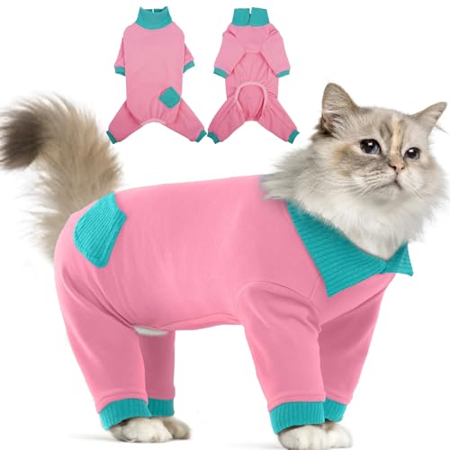 T'CHAQUE Sticky Hair Katzenkleidung, professioneller Genesungsanzug für Katzen, Anti-Haarausfall-Shirt-Outfit, weicher Schlafanzug für Kätzchen, Einteiler nach Operationen für männliche und weibliche T'CHAQUE Sticky Hair Katzenkleidung, professioneller Genesungsanzug für Katzen, Anti-Haarausfall-Shirt-Outfit, weicher Schlafanzug für Kätzchen, Einteiler nach Operationen für männliche und weibliche von T'CHAQUE