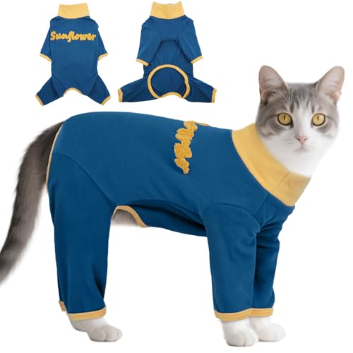 T'CHAQUE Sticky Hair Katzenkleidung, verhindert Haarausfall, Katzen-Pyjama, Kätzchen-Operationsanzug, weicher Einteiler für Katzen, langärmeliges Anti-Haarausfall-Shirt-Outfit, Kätzchenpullover für T'CHAQUE Sticky Hair Katzenkleidung, verhindert Haarausfall, Katzen-Pyjama, Kätzchen-Operationsanzug, weicher Einteiler für Katzen, langärmeliges Anti-Haarausfall-Shirt-Outfit, Kätzchenpullover für von T'CHAQUE