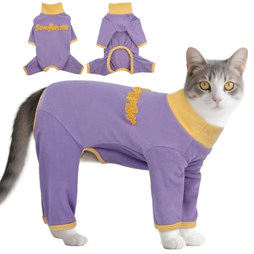 T'CHAQUE Sticky Hair Katzenkleidung, verhindert Haarausfall, Katzen-Pyjama, Kätzchen-Operationsanzug, weicher Einteiler für Katzen, langärmeliges Anti-Haarausfall-Shirt-Outfit, Kätzchenpullover für T'CHAQUE Sticky Hair Katzenkleidung, verhindert Haarausfall, Katzen-Pyjama, Kätzchen-Operationsanzug, weicher Einteiler für Katzen, langärmeliges Anti-Haarausfall-Shirt-Outfit, Kätzchenpullover für von T'CHAQUE