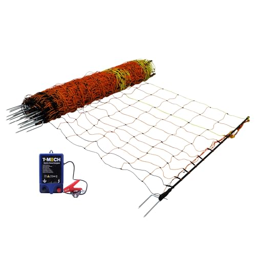 Elektrozaungerät und Geflügelnetz, 50 m Rollzaun, batteriebetriebene Steuerung, 10 km Reichweite, Netz für Hühner, Gänse, Truthähne, Maschenweite 11 Drähte, 120 cm hoch, 14 Doppelspitzen, Reparaturset Elektrozaungerät und Geflügelnetz, 50 m Rollzaun, batteriebetriebene Steuerung, 10 km Reichweite, Netz für Hühner, Gänse, Truthähne, Maschenweite 11 Drähte, 120 cm hoch, 14 Doppelspitzen, Reparaturset von T-Mech