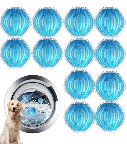 T TAKONE 12 Stück Fusselbälle Waschmaschine – Effektiver Tierhaarentferner & Fusselfänger Für Hunde Und Katzen von T TAKONE