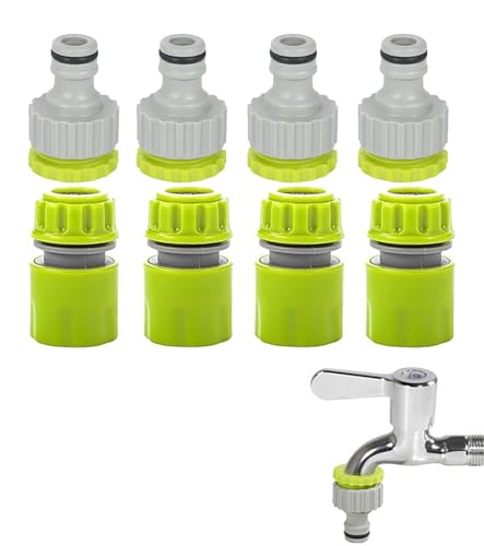 T TAKONE Gartenschlauch Adapter 3/4 Zoll auf 1/2 Zoll – Set mit 4X 2-in-1 Hahnverbinder & 4X 1/2 Zoll Kupplung, Kunststoff Verbindungen für Garten & Bewässerung, Kompatibel mit Gardena T TAKONE Gartenschlauch Adapter 3/4 Zoll auf 1/2 Zoll – Set mit 4X 2-in-1 Hahnverbinder & 4X 1/2 Zoll Kupplung, Kunststoff Verbindungen für Garten & Bewässerung, Kompatibel mit Gardena von T TAKONE