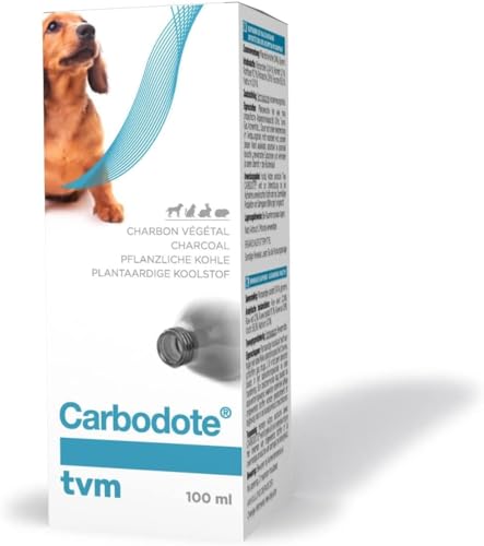 TVM Carbodote Liquid | 100 ml | Ergänzungsfuttermittel für Hunde, Katzen, Nagetiere, Reptilien und Vögel | Kann bei der Adsorption von Toxinen im Darm unterstützend Sein von TVM
