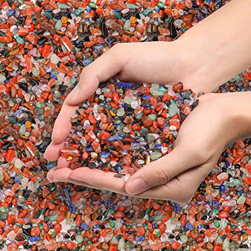 T4U 450g Kieselsteine Garten Aquarium Kies für Aquarium Blumentopf Deko Sand Steine, Unregelmäßig Geformte Kieselsteine Garten kleine Natur Kristall Achat Kies für Sukkulenten Kaktus Terrarium DIY von T4U