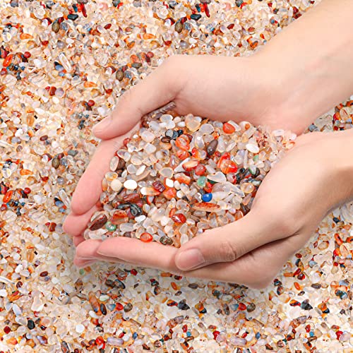 T4U 450g Kieselsteine Garten Aquarium Kies für Aquarium Blumentopf Deko Sand Steine, Unregelmäßig Geformte Kieselsteine Garten kleine Natur Kristall Achat Kies für Sukkulenten Kaktus Terrarium DIY von T4U