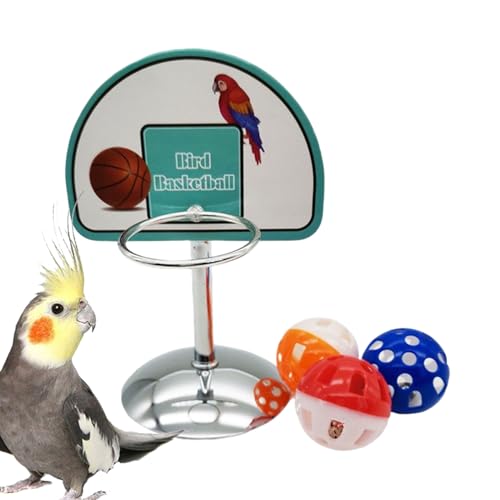 Basketball Vogelspielzeug | Vogelspielzeug für Conures mit 3 Bällen | Interaktiver Käfig Zubehör Ständer für Spieltraining Nymphensittiche Conure von TABSIRAH