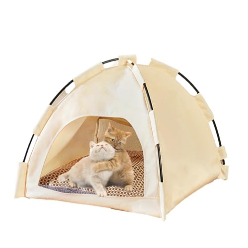 Haustier-Tipi, Katzenzelt, Katzenbett, Haustierzelt, 42 x 42 x 38 cm, tragbar, faltbar, für Welpen, Tipi, Katzenbett, Haustierkäfig für Katzen, Hunde von TABSIRAH