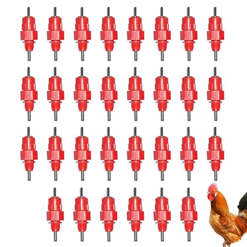 Hühner-Bewässerungsnippel | Hühner-Bewässerungsdüse | 30 x Edelstahl automatischer Futterspender für Küken, Enten, Hasenstall, Innen- und Außenbereich, Winter, Geflügel, Nutztiere, Bauernhof, Pferd Hühner-Bewässerungsnippel | Hühner-Bewässerungsdüse | 30 x Edelstahl automatischer Futterspender für Küken, Enten, Hasenstall, Innen- und Außenbereich, Winter, Geflügel, Nutztiere, Bauernhof, Pferd von TABSIRAH