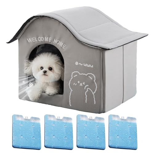 TABSIRAH Hundehütte – Kühlunterstand für kleine Hunde, faltbarer Unterschlupf mit Eisboxen, Haustierbedarf, Möbel für Welpen, Kätzchen, Reisewohnung, drinnen und draußen TABSIRAH Hundehütte – Kühlunterstand für kleine Hunde, faltbarer Unterschlupf mit Eisboxen, Haustierbedarf, Möbel für Welpen, Kätzchen, Reisewohnung, drinnen und draußen von TABSIRAH