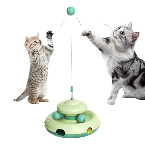 TABSIRAH Katzenballbahn-Spielzeug – interaktives Kätzchen-Spielzeug, Rollbahnen, All-in-1-Kätzchen-Spielzeug, keine Batterien erforderlich, multifunktionales interaktives Spielzeug mit spannendem TABSIRAH Katzenballbahn-Spielzeug – interaktives Kätzchen-Spielzeug, Rollbahnen, All-in-1-Kätzchen-Spielzeug, keine Batterien erforderlich, multifunktionales interaktives Spielzeug mit spannendem von TABSIRAH