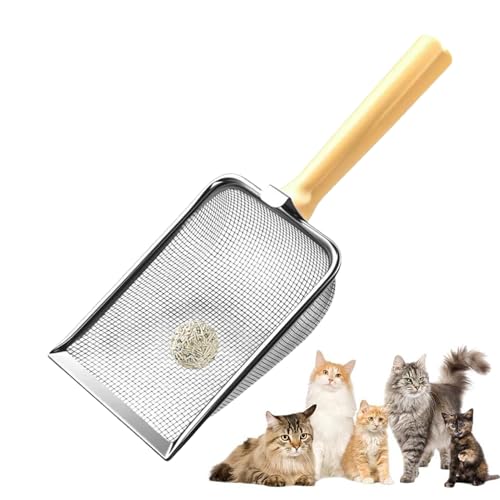 TABSIRAH Katzenschaufel für Katzentoilette, Netzschaufel, bequemer Griff, Kot-Siebwerkzeug, Edelstahl-Schaufel für mehrere Katzen, Haushalt, Käfig, Kleintiere, Huhn TABSIRAH Katzenschaufel für Katzentoilette, Netzschaufel, bequemer Griff, Kot-Siebwerkzeug, Edelstahl-Schaufel für mehrere Katzen, Haushalt, Käfig, Kleintiere, Huhn von TABSIRAH