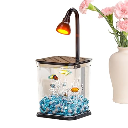 TABSIRAH Kleines Aquarium, Beleuchtung, Betta-Fisch-Aquarium, stille Desktop-Dekoration, Wasserlandschaftsbau, Angelschale für Zuhause, Büros, Outdoor, Tisch, Krabbe, Spinne TABSIRAH Kleines Aquarium, Beleuchtung, Betta-Fisch-Aquarium, stille Desktop-Dekoration, Wasserlandschaftsbau, Angelschale für Zuhause, Büros, Outdoor, Tisch, Krabbe, Spinne von TABSIRAH