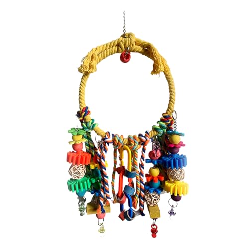 Vogelspielzeug – Baumwollseilring Schaukel Sitzstange | Papageienschaukeln Conure Rope Ring | Haustierbedarf interaktive Spiele, Übung, Anreicherung, Klettern für Nymphensittiche, Kanarienvögel Vogelspielzeug – Baumwollseilring Schaukel Sitzstange | Papageienschaukeln Conure Rope Ring | Haustierbedarf interaktive Spiele, Übung, Anreicherung, Klettern für Nymphensittiche, Kanarienvögel von TABSIRAH