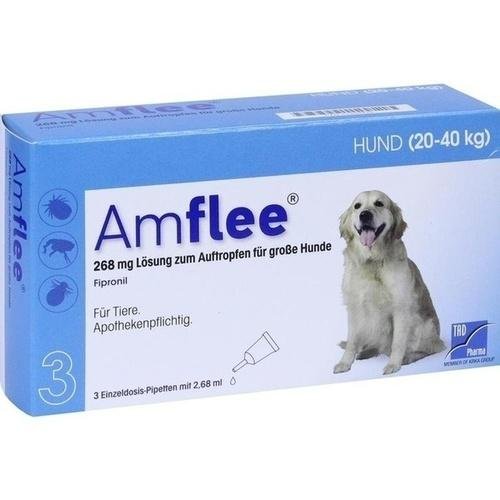 AMFLEE 268 mg Lösung z.Auftropfen f.große Hunde 3 St von TAD Pharma GmbH