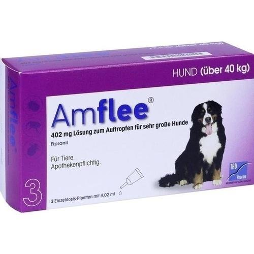 AMFLEE 402 mg Spot-on Lsg.f.sehr gr.Hunde 40-60kg 3 St AMFLEE 402 mg Spot-on Lsg.f.sehr gr.Hunde 40-60kg 3 St von TAD Pharma GmbH