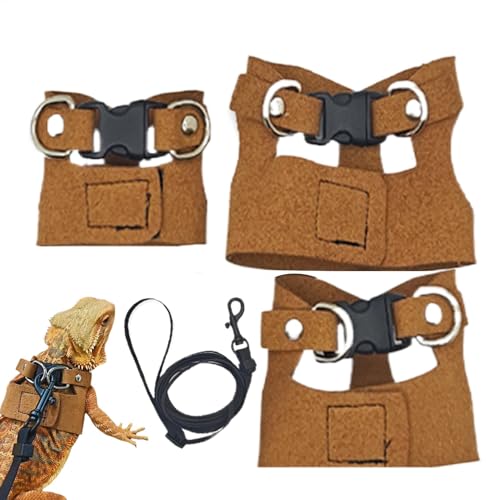 TADAYIM Bärter kabelbaum und Leine, Kabelbaum und Traktionsseil für bärtigen | Escape Proof Eidechsentraktionsgurt - Weiche Passform kleine Haustierversorgungen für Geckos, Eidechsen, Eidechsen TADAYIM Bärter kabelbaum und Leine, Kabelbaum und Traktionsseil für bärtigen | Escape Proof Eidechsentraktionsgurt - Weiche Passform kleine Haustierversorgungen für Geckos, Eidechsen, Eidechsen von TADAYIM