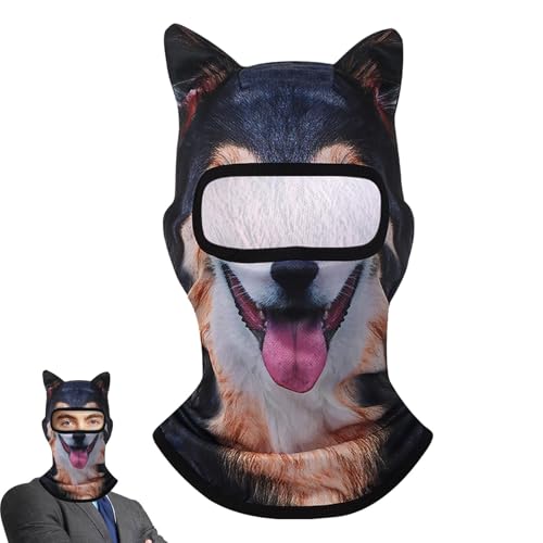 TADAYIM Katzengesichtsabdeckung, Kitty Ski Masqueraden | Leichte atmungsaktive 3D -Gesichtsbedeckung mit Ohren - Lustige Ski -Maskeraden für Musikfestivals von TADAYIM