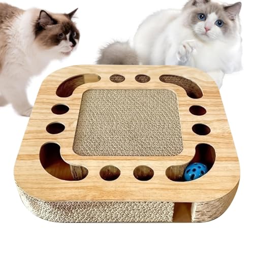 TADAYIM Katzenkratzbrett, Großer, Interaktives Kratzspielzeug Mit Zwei Glöckchen-Kugeln Und Bahn Für Innenräume Zum Möbelschutz TADAYIM Katzenkratzbrett, Großer, Interaktives Kratzspielzeug Mit Zwei Glöckchen-Kugeln Und Bahn Für Innenräume Zum Möbelschutz von TADAYIM