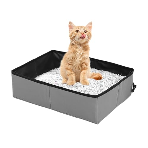 TADAYIM Tragbare Katzentoilette,Wasserdichtes Tragbares Katzenklo - Kompaktes Auslaufsicheres Katzenklo Für Reisen Camping Hotelaufenthalte Autofahrten Leichte Mitnahme Kitten von TADAYIM