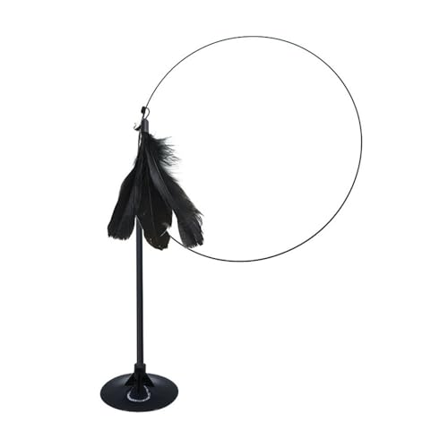 Katzenspielzeug, neckender Katzenstab, interaktives Spielzeug, Kätzchenfedern, Zauberstab mit Glocke, Saugnapf, Spielzeug, Spielen mit Katzen, Haustierzubehör katzenspielzeug maus(Ordinary Black) von TADSFVC