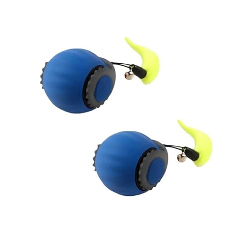 TADSFVC 1/2 STÜCKE Interaktives Katzenspielzeug Ball Elektrischer Rollball Spielzeug for Katzen Kätzchen Haustiere Smart Automatischer Teaser USB Wiederaufladbar katzenspielzeug Maus(Blue 2pcs) von TADSFVC