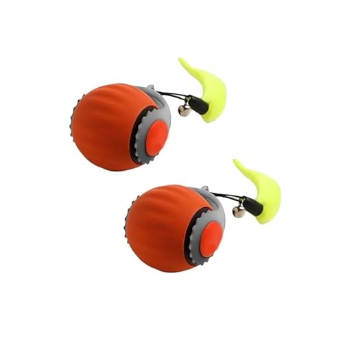 TADSFVC 1/2 STÜCKE Interaktives Katzenspielzeug Ball Elektrischer Rollball Spielzeug for Katzen Kätzchen Haustiere Smart Automatischer Teaser USB Wiederaufladbar katzenspielzeug Maus(Orange 2pcs) von TADSFVC